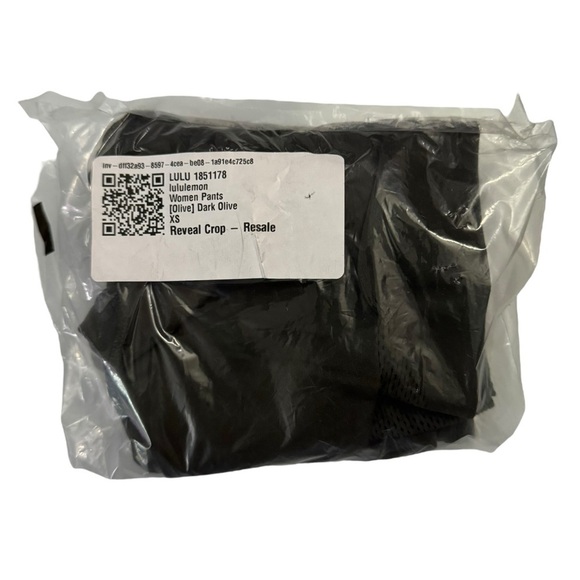 Lululemon Reveal Crop Dark Olive Green Mesh Panels Stretchy Leggings XS - Picture 11 of 13